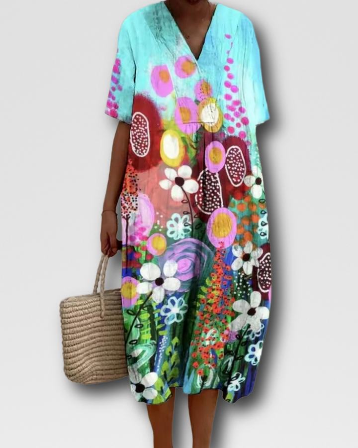 HARRIET - BOHO V-NECK DRESS