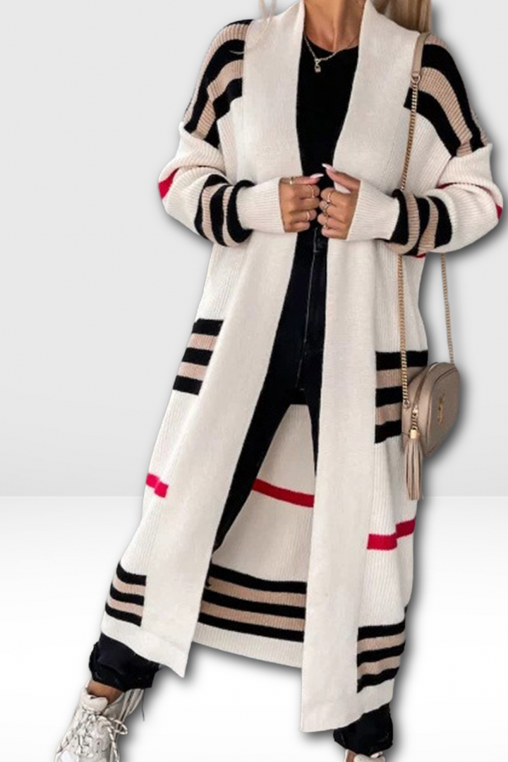 NOOR – STRIPED LONG CARDIGAN