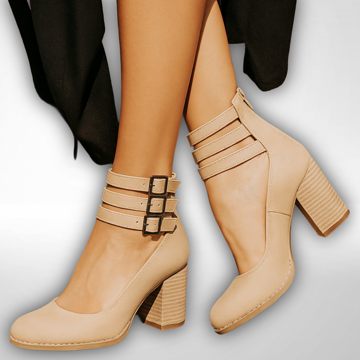 SIENNA – DOUBLE BUCKLE BLOCK HEEL