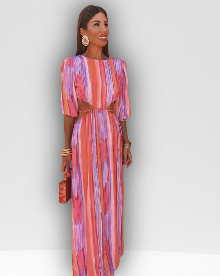 PHILIPPA - ELEGANT CUT-OUT MIDI DRESS