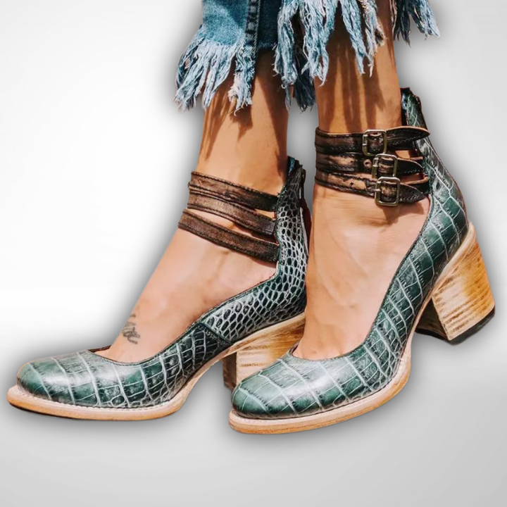 SIENNA – DOUBLE BUCKLE BLOCK HEEL