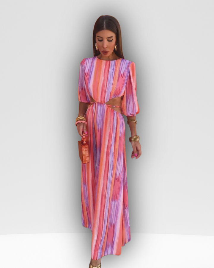 PHILIPPA - ELEGANT CUT-OUT MIDI DRESS