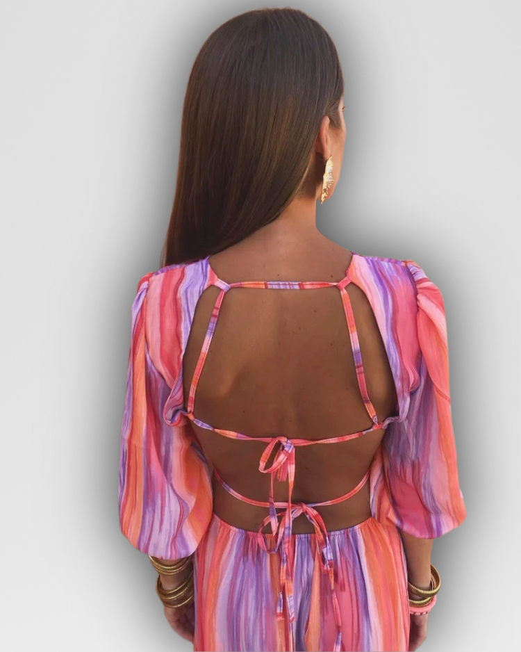 PHILIPPA - ELEGANT CUT-OUT MIDI DRESS