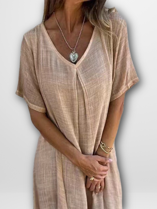 RACHEL - EFFORTLESS V-NECK DRESS