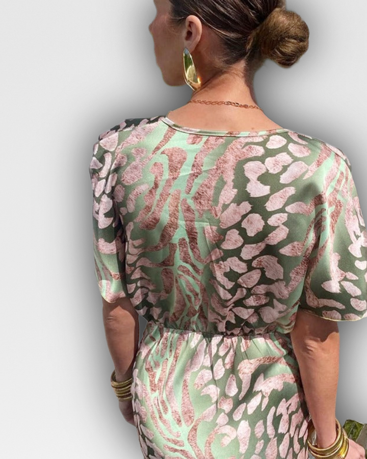 HILARY - DRAPED CAPE SLEEVE DRESS