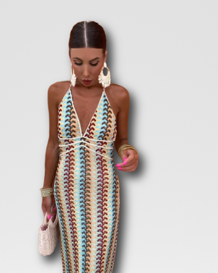 ALMA - GLAMOROUS HALTER MAXI DRESS