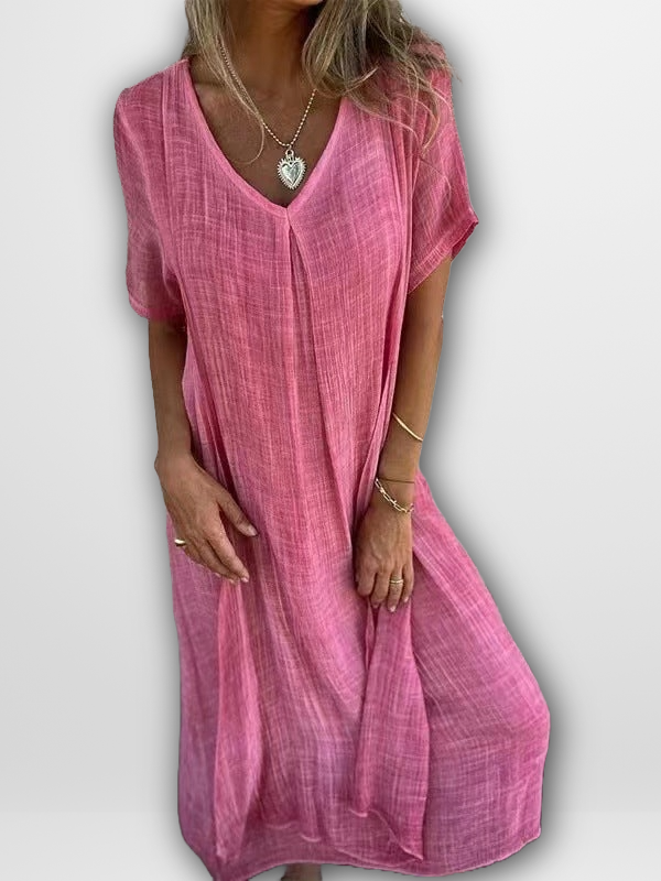 RACHEL - EFFORTLESS V-NECK DRESS