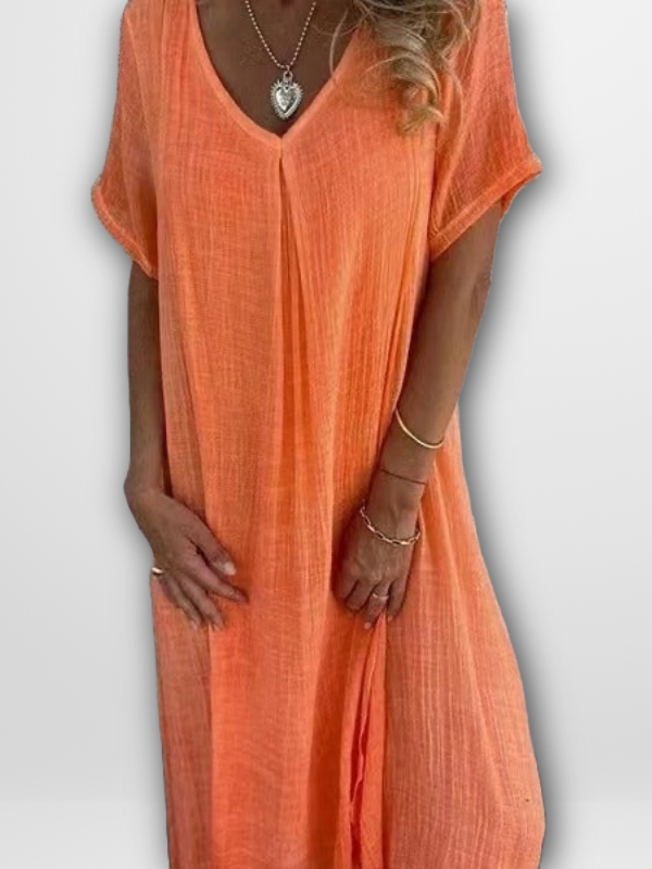 RACHEL - EFFORTLESS V-NECK DRESS