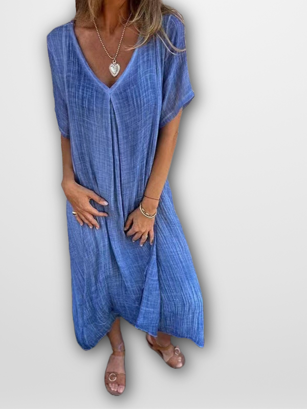 RACHEL - EFFORTLESS V-NECK DRESS