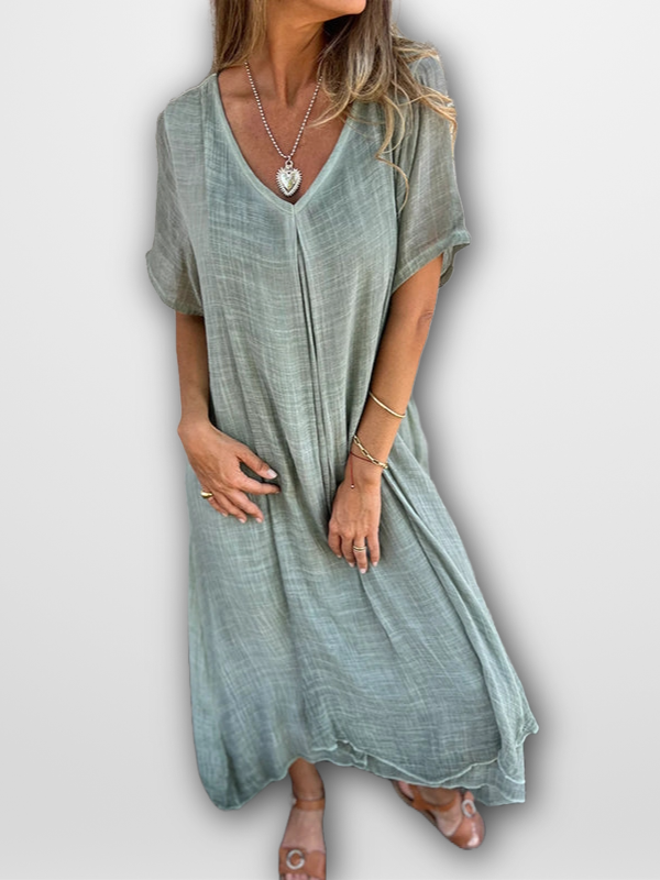 RACHEL - EFFORTLESS V-NECK DRESS