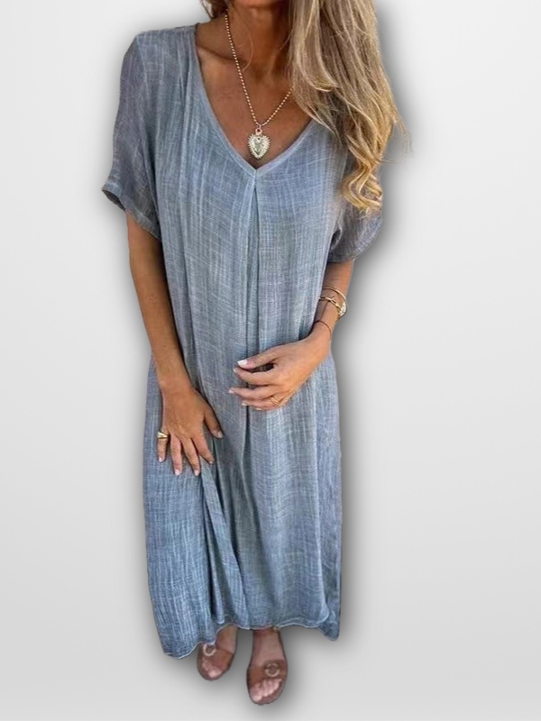 RACHEL - EFFORTLESS V-NECK DRESS