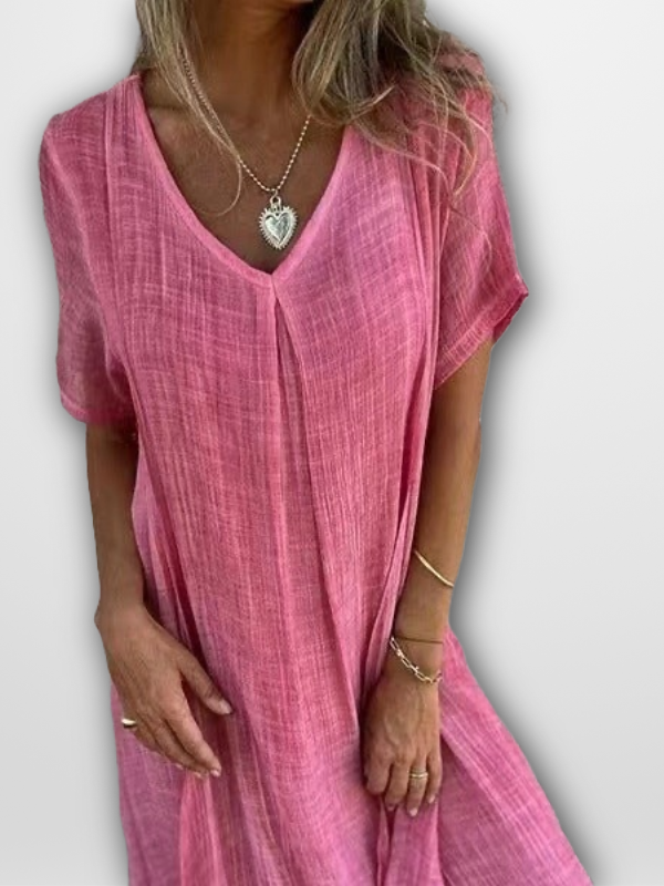RACHEL - EFFORTLESS V-NECK DRESS