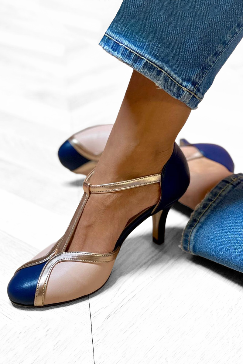 ANDREA – RETRO CHIC T-STRAP HEELS