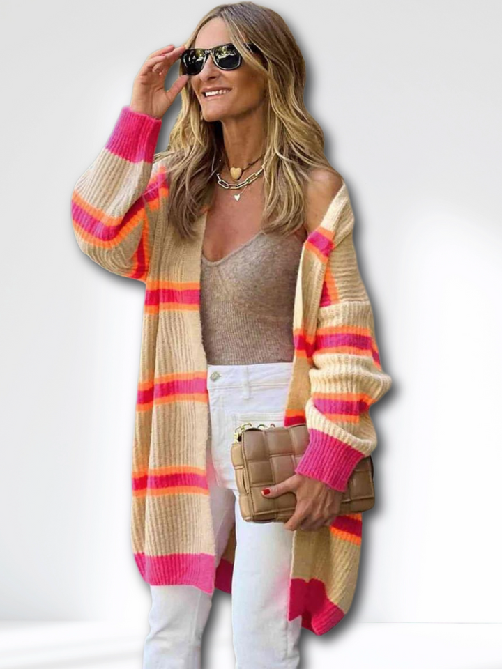 NATASHA – STRIPED KNIT CARDIGAN