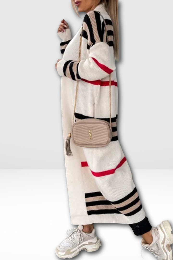 NOOR – STRIPED LONG CARDIGAN
