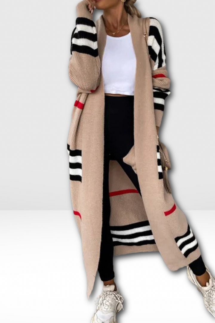 NOOR – STRIPED LONG CARDIGAN