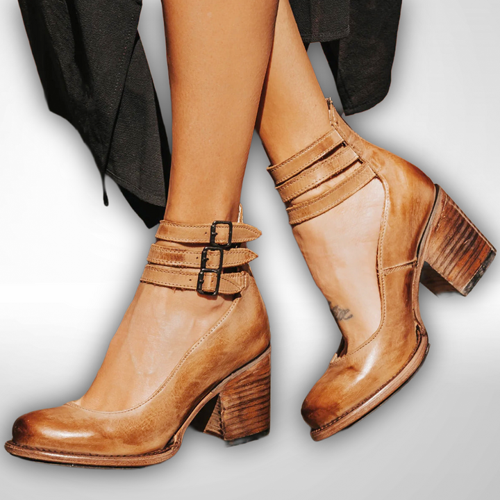 SIENNA – DOUBLE BUCKLE BLOCK HEEL