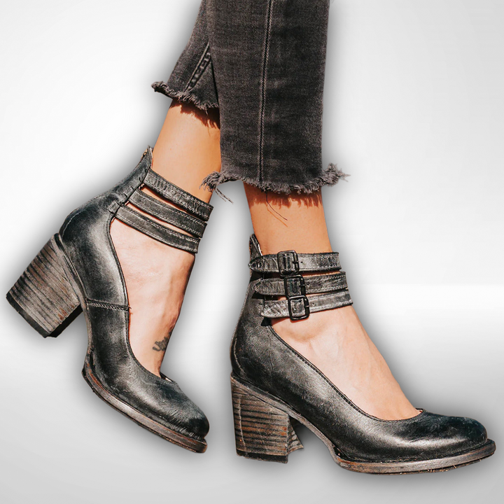 SIENNA – DOUBLE BUCKLE BLOCK HEEL