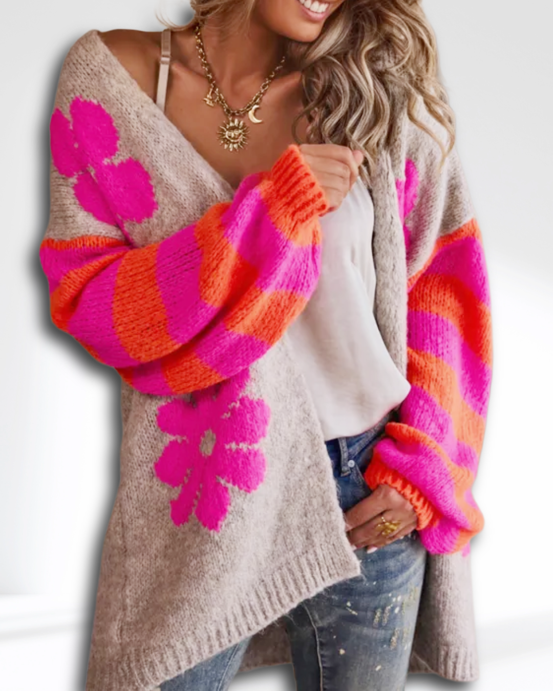 EMILIA – OVERSIZED FLORAL CARDIGAN