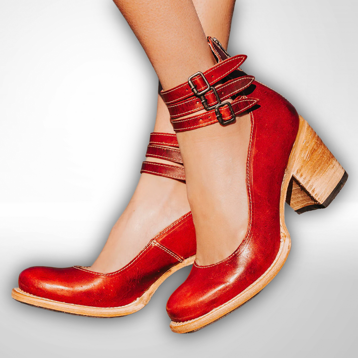 SIENNA – DOUBLE BUCKLE BLOCK HEEL