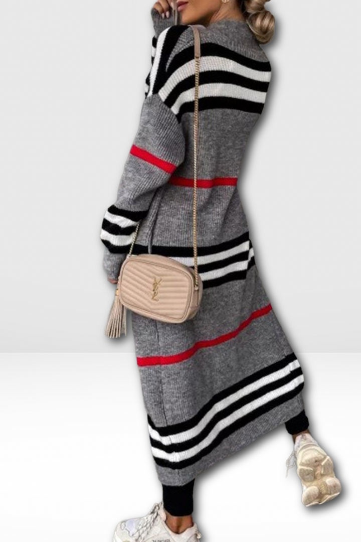 NOOR – STRIPED LONG CARDIGAN