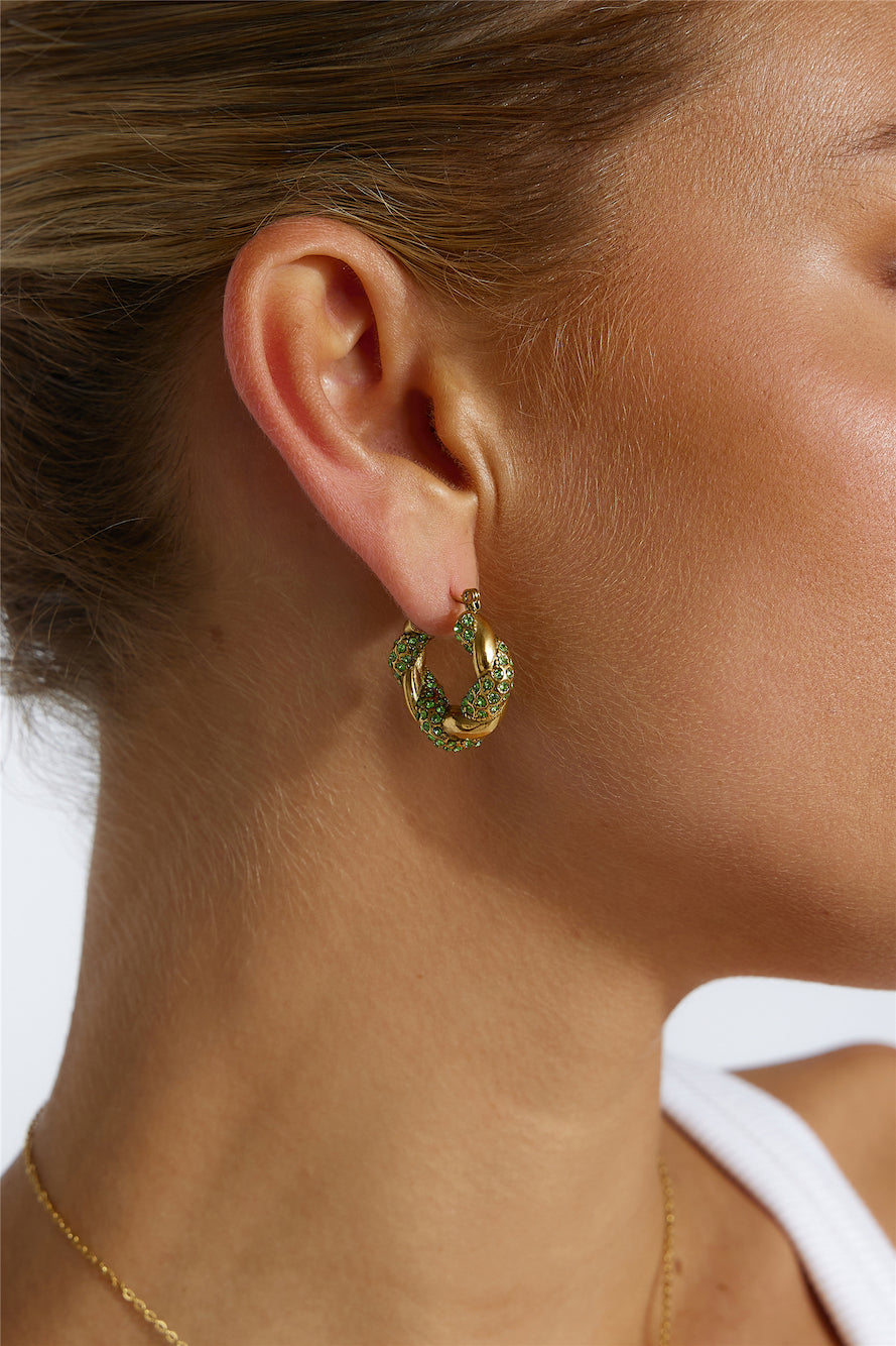 TRACY - GOLD-TONE CRYSTAL EARRINGS