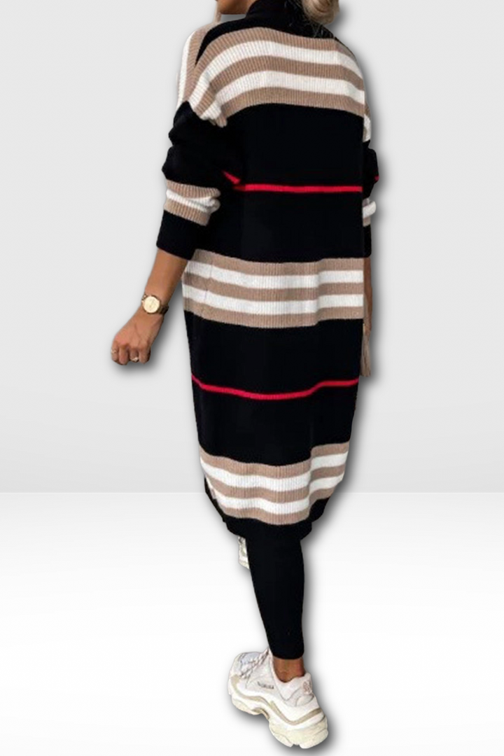 NOOR – STRIPED LONG CARDIGAN