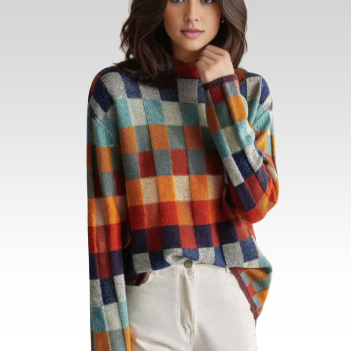 CELINE – MELANGE PATCHWORK JUMPER