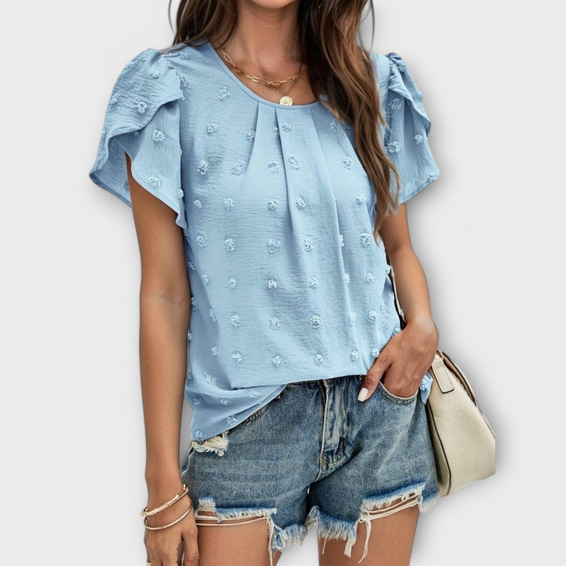 JODIE - ROMANTIC SWISS DOT BLOUSE