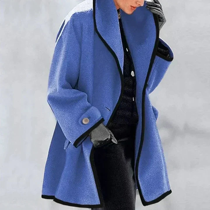 SHIRLEY – ELEGANT CONTRAST TRIM COAT
