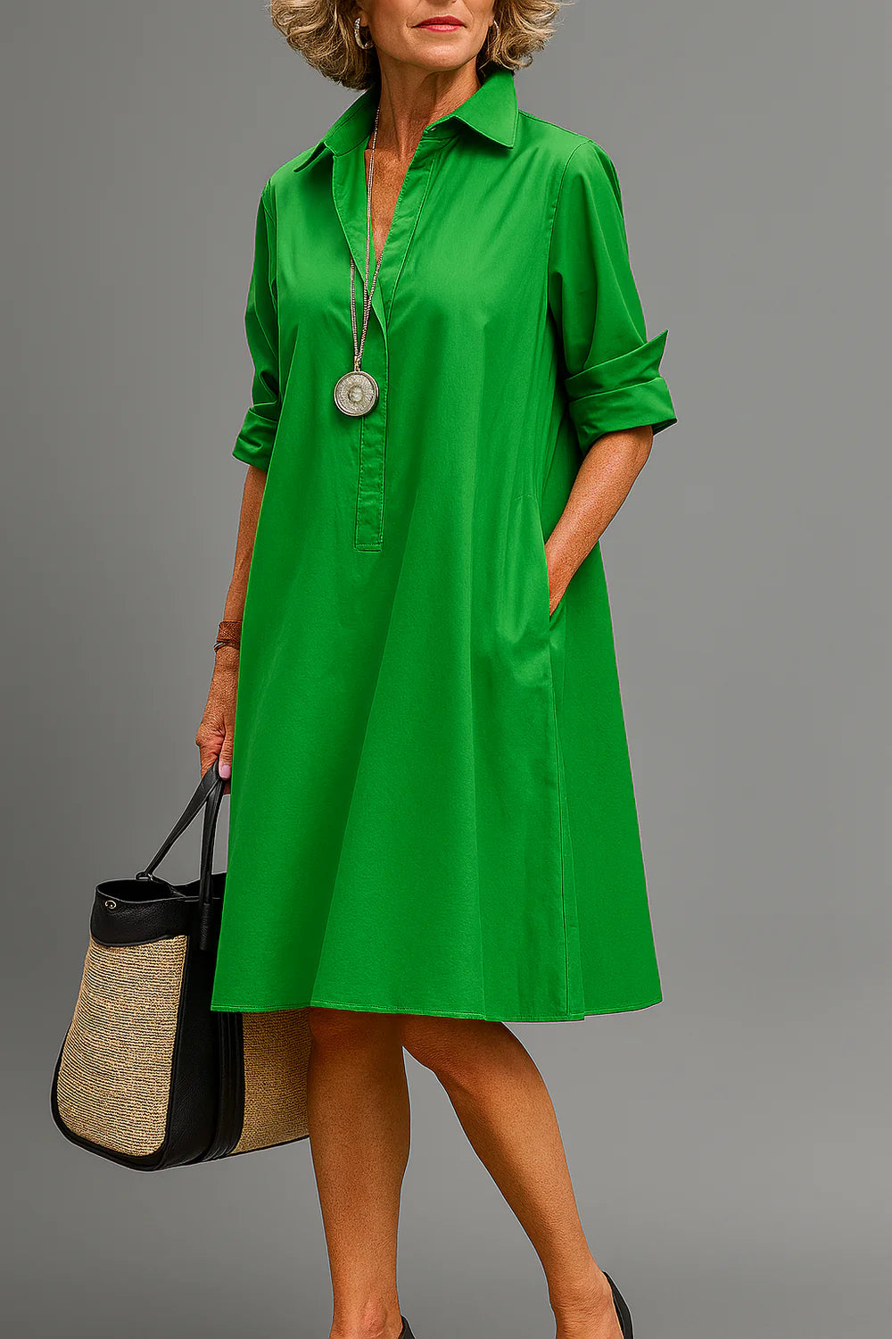 GERALDINE - ELEGANT COLLAR DRESS