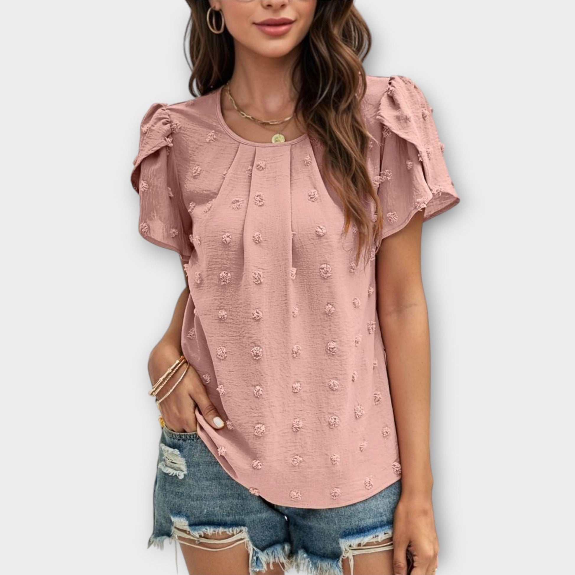 JODIE - ROMANTIC SWISS DOT BLOUSE
