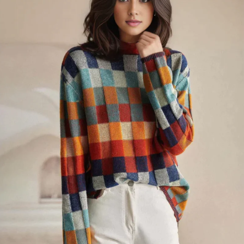 CELINE – MELANGE PATCHWORK JUMPER