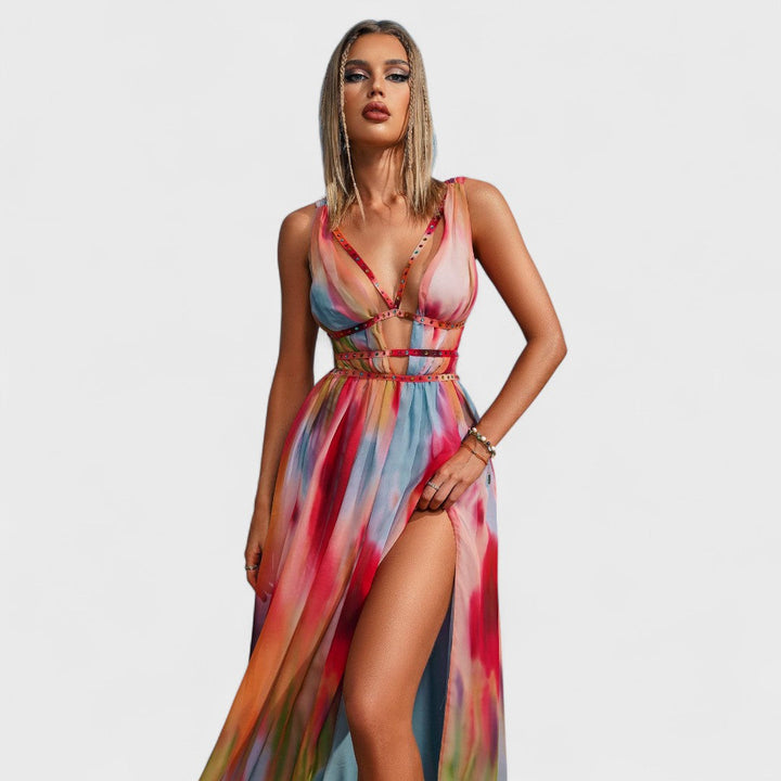 MIRA - TROPICAL SUNSET MAXI DRESS