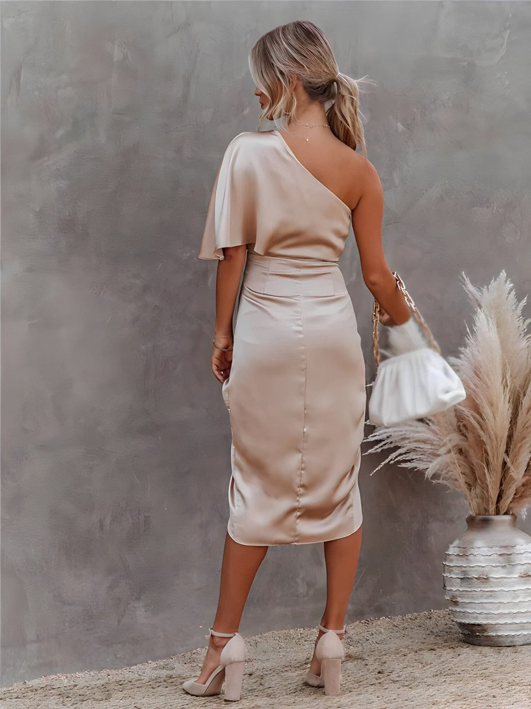 MABEL - ONE-SHOULDER DRAPED DRESS