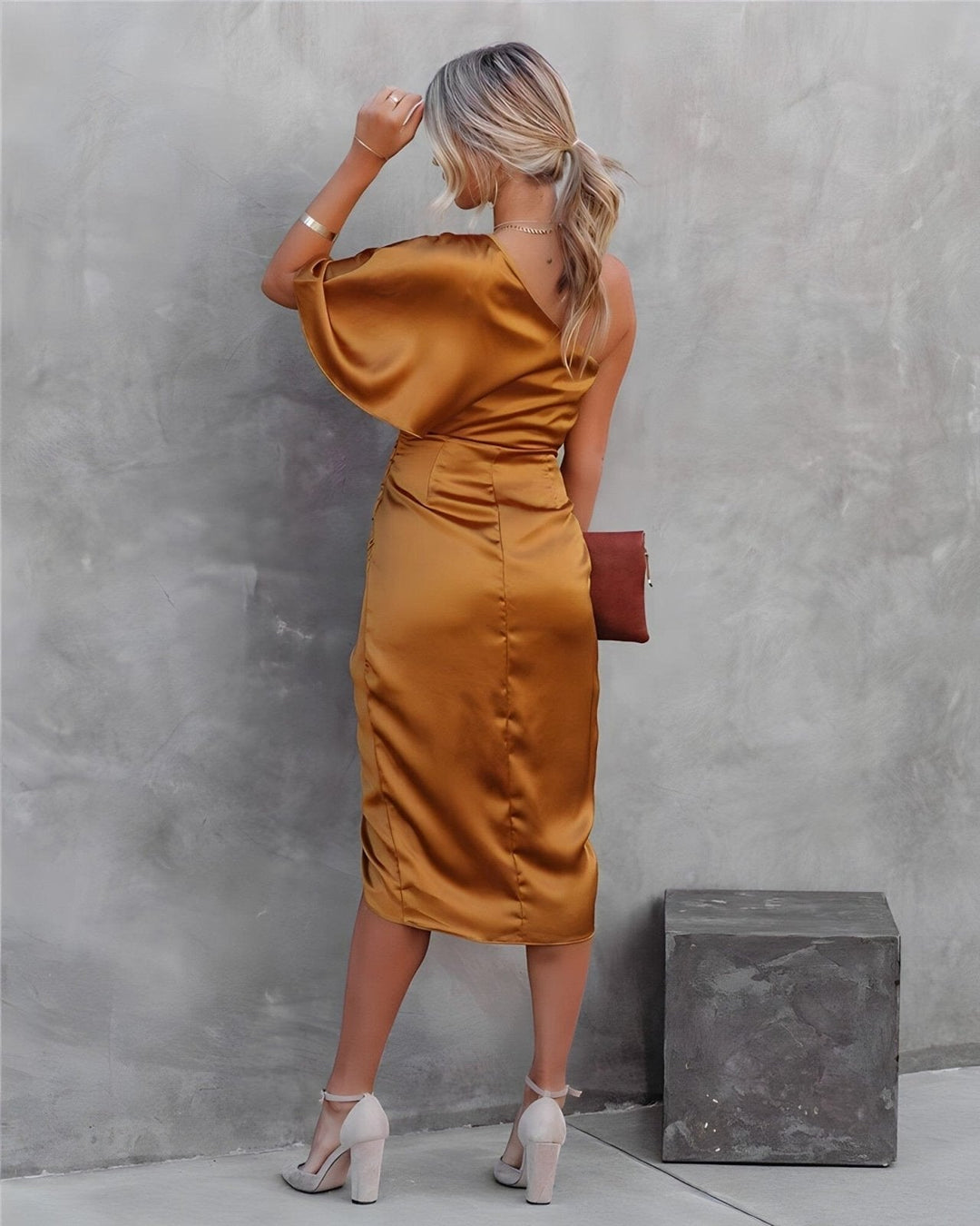 MABEL - ONE-SHOULDER DRAPED DRESS