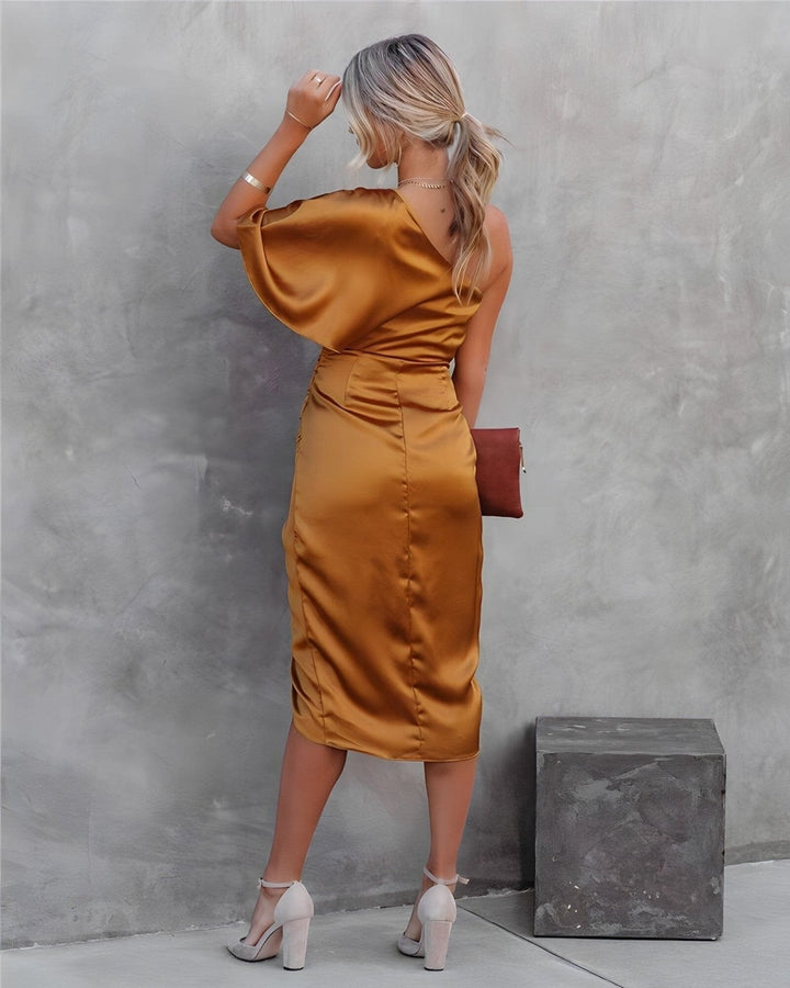 MABEL - ONE-SHOULDER DRAPED DRESS