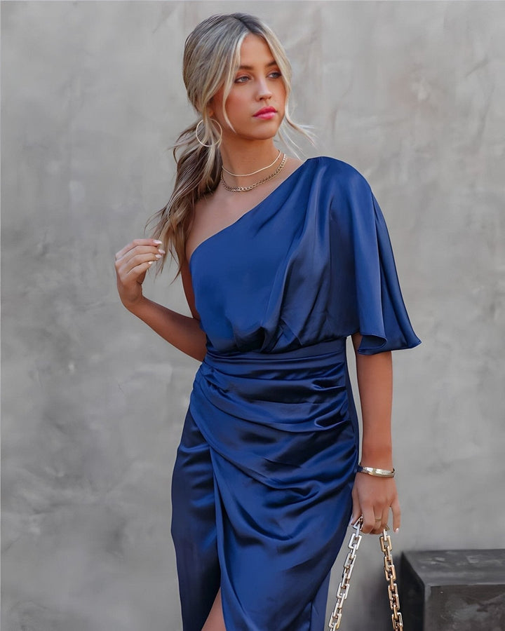 MABEL - ONE-SHOULDER DRAPED DRESS