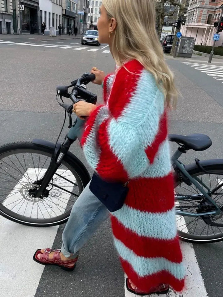 ALANA – STRIPED KNIT CARDIGAN