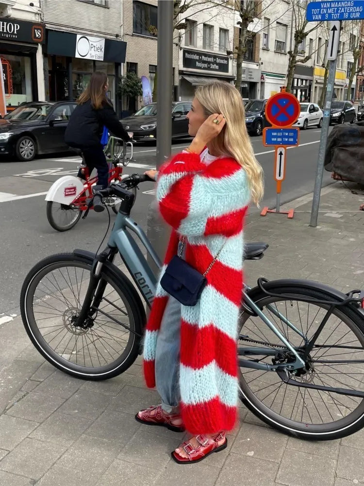 ALANA – STRIPED KNIT CARDIGAN