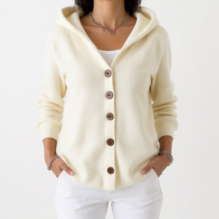VERA - HOODED BUTTON-UP CARDIGAN