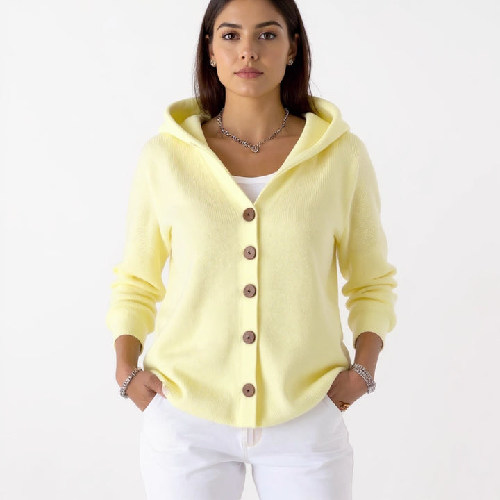 VERA - HOODED BUTTON-UP CARDIGAN