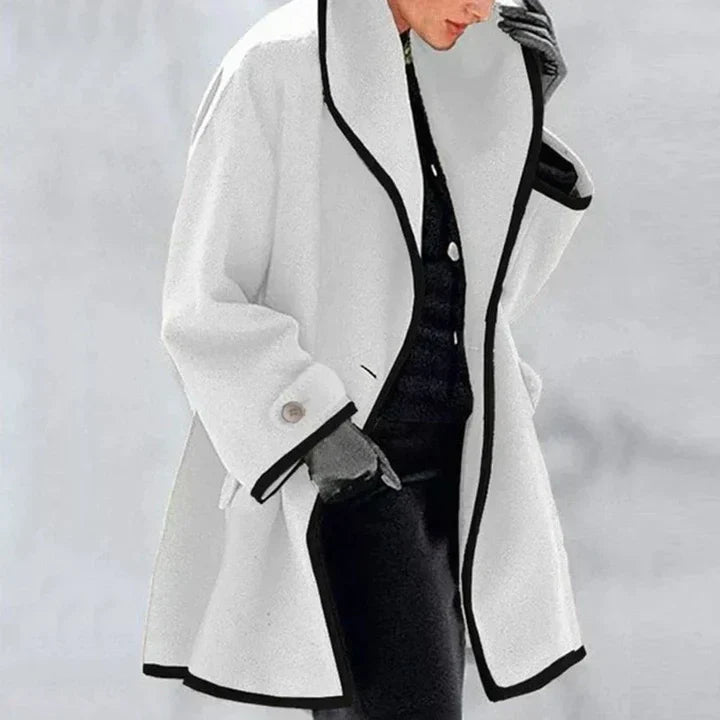SHIRLEY – ELEGANT CONTRAST TRIM COAT
