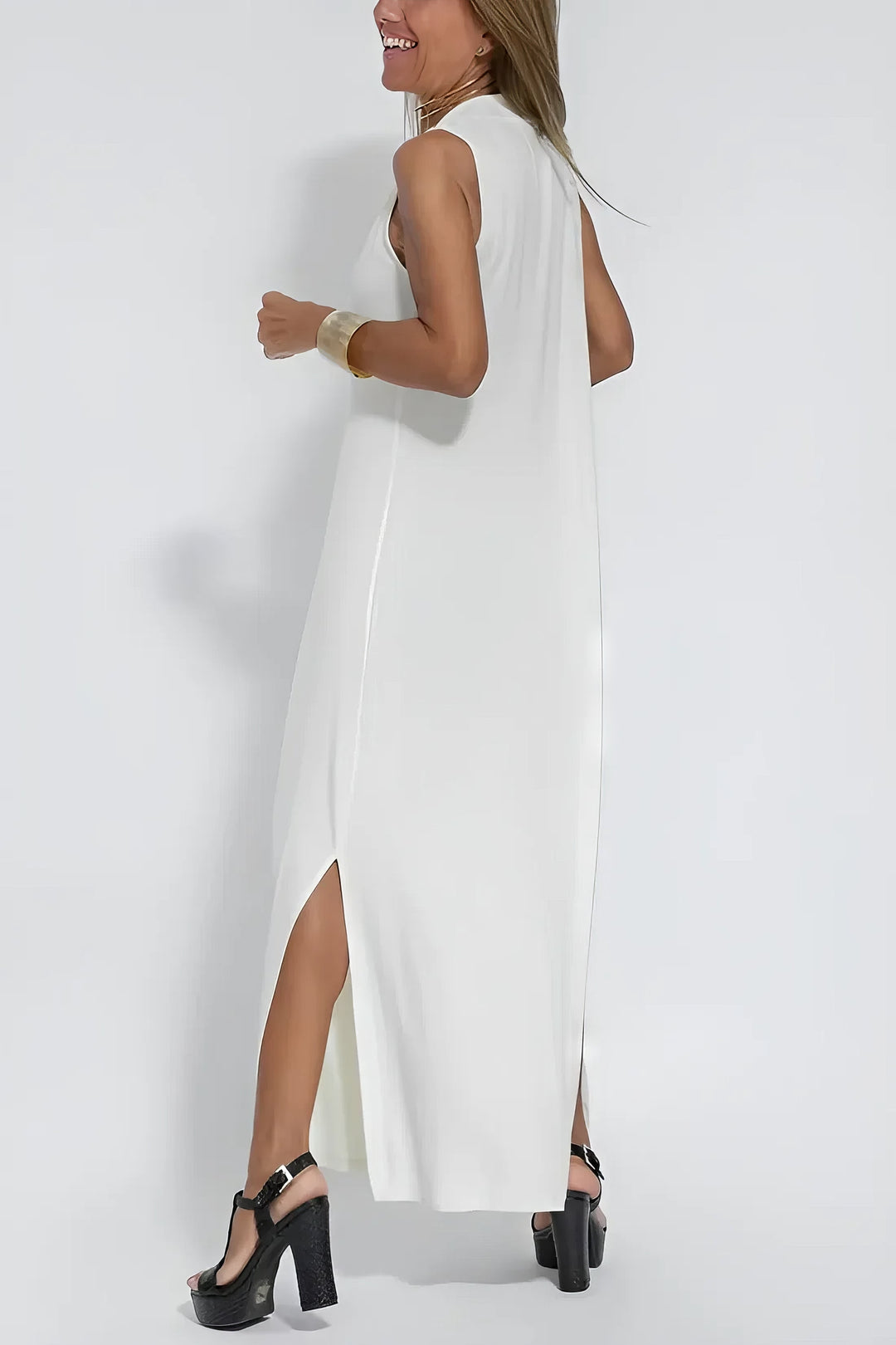 JANETTE - SCULPTED MAXI DRESS WITH CARDIGAN