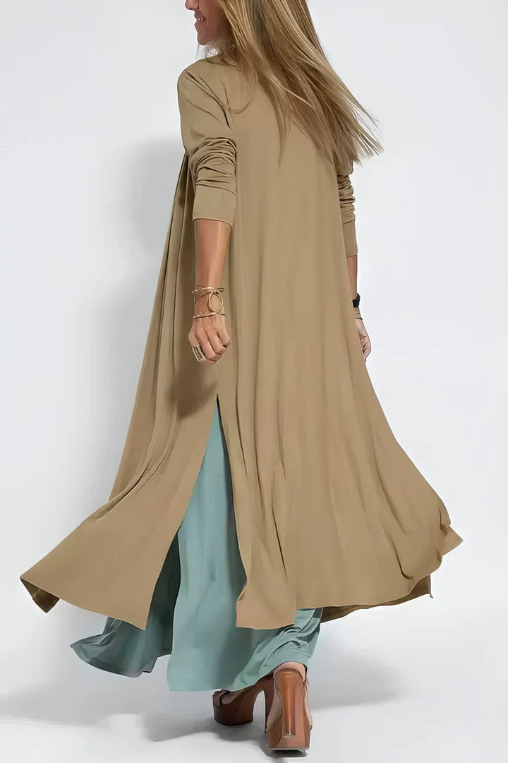 JANETTE - SCULPTED MAXI DRESS WITH CARDIGAN